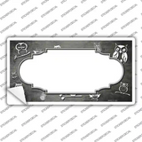 Gray White Owl Scallop Oil Rubbed Novelty Sticker Decal