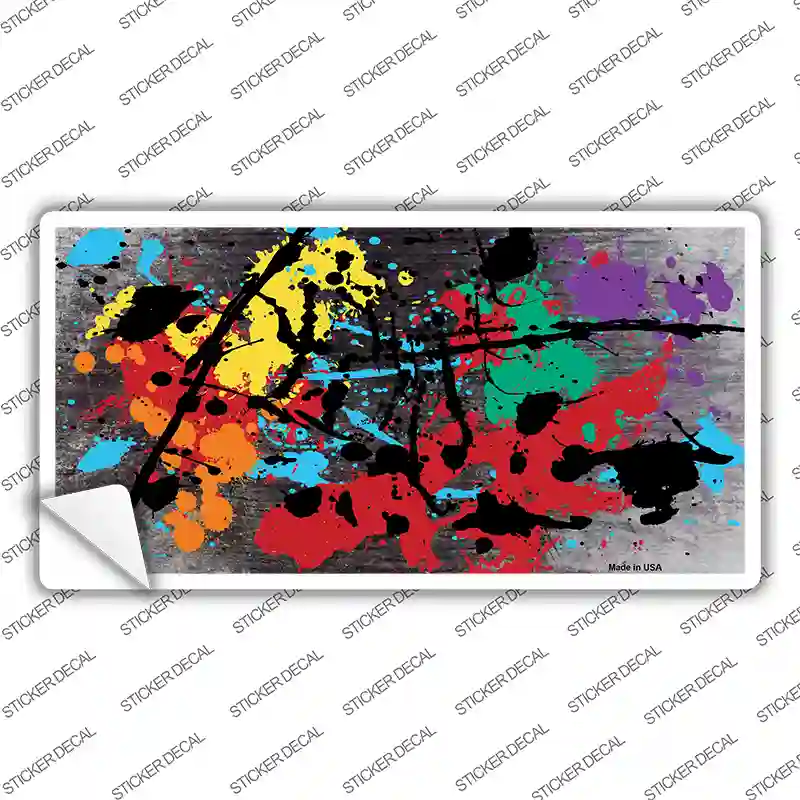 Black White Splatter Oil Rubbed Novelty Sticker Decal