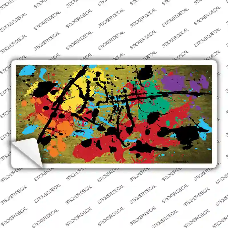 Yellow Splatter Oil Rubbed Novelty Sticker Decal