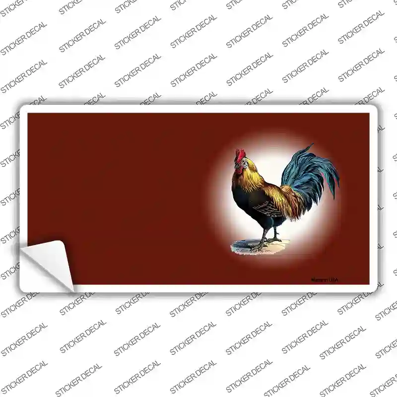 Rooster Offset Red Novelty Sticker Decal