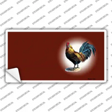 Rooster Offset Red Novelty Sticker Decal