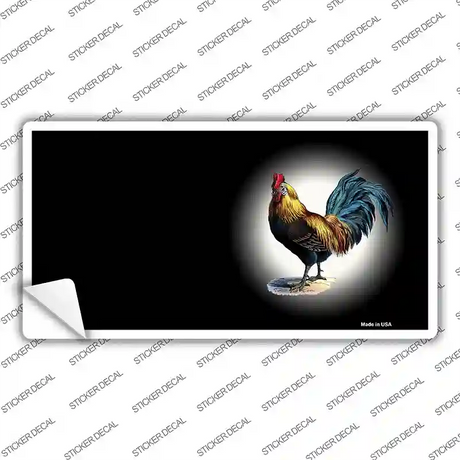 Rooster Offset Black Novelty Sticker Decal