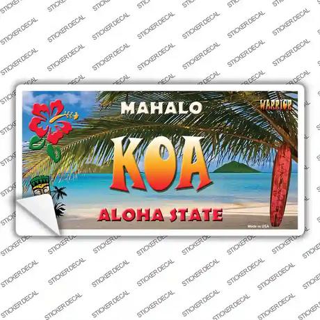 Koa Hawaii State Novelty Sticker Decal