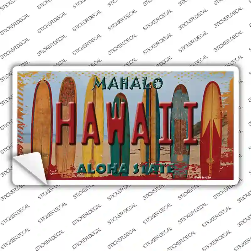 Hawaii Surfboards State Novelty Sticker Decal
