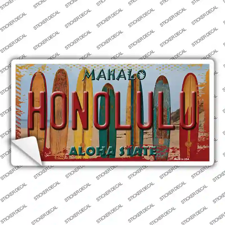 Honolulu Surfboards Hawaii State Novelty Sticker Decal