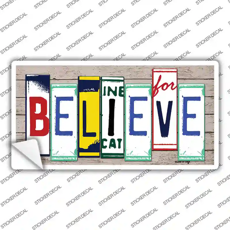 Believe Art Wood Novelty Sticker Decal