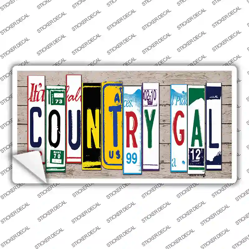 Country Gal Art Novelty Sticker Decal