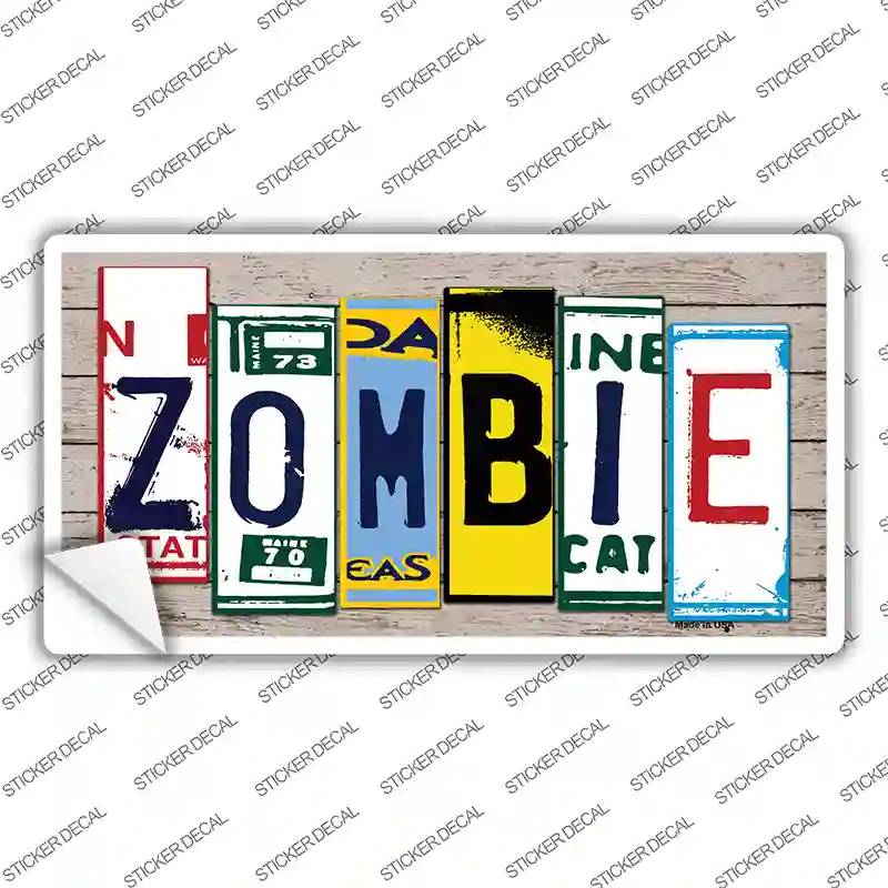 Zombie Art Wood Novelty Sticker Decal