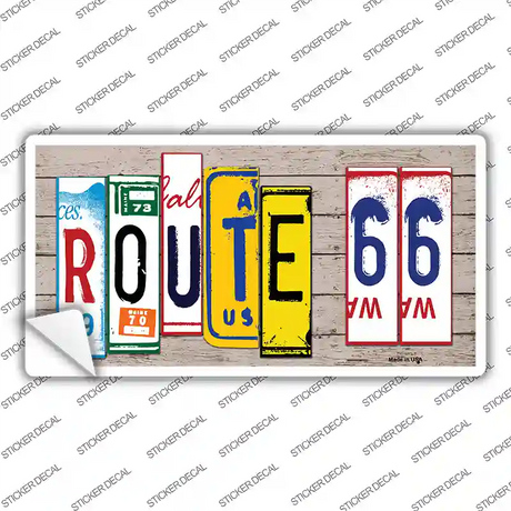 Route 66 Art Wood Novelty Sticker Decal