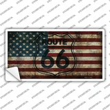 Route 66 American Flag Transparent Novelty Sticker Decal