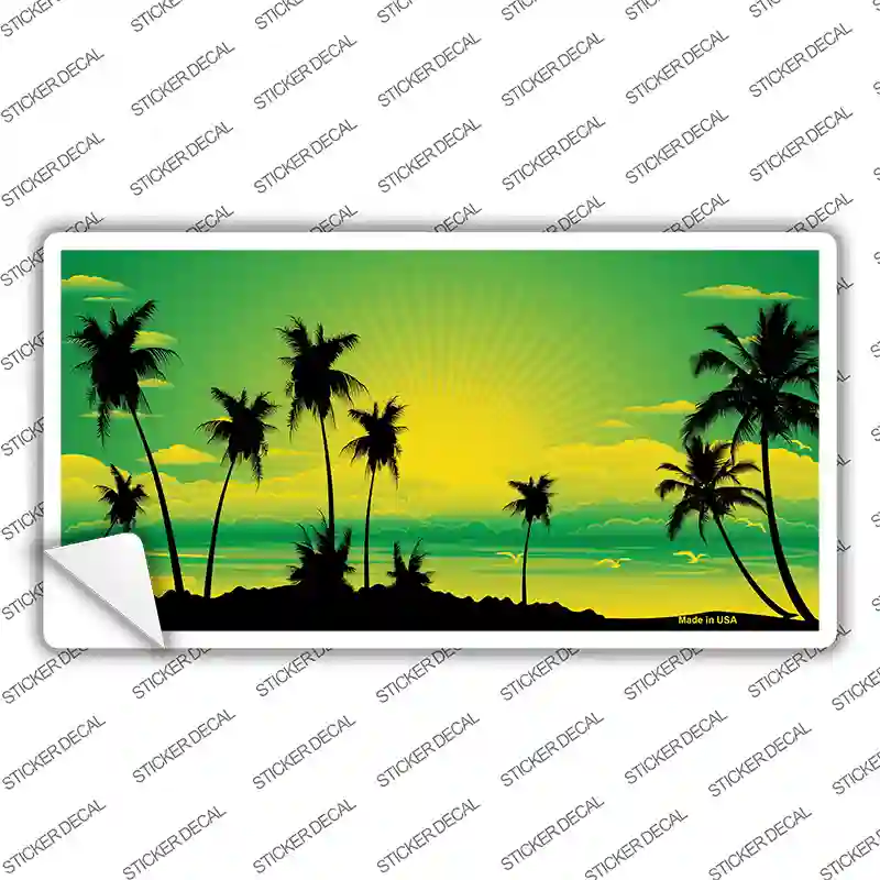 Sunset Yellow Green Novelty Sticker Decal