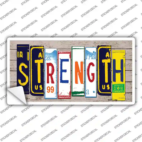 Strength Wood Art Novelty Sticker Decal