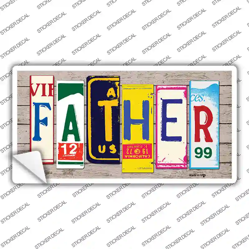 Father Wood Art Novelty Sticker Decal