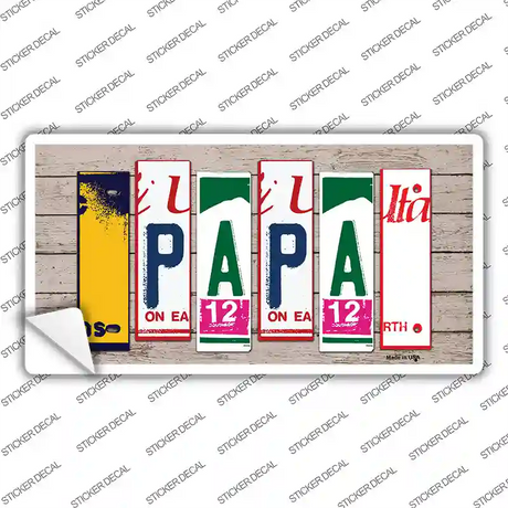 Papa Wood Art Novelty Sticker Decal