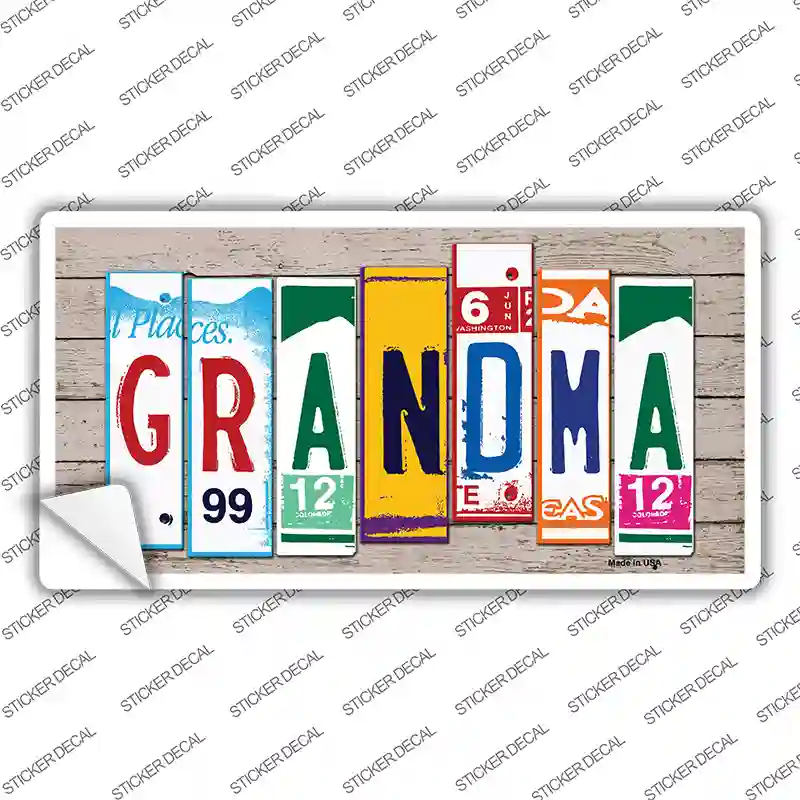Grandma Wood Art Novelty Sticker Decal