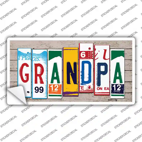 Grandpa Wood Art Novelty Sticker Decal