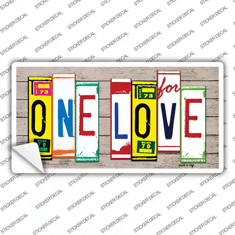 One Love Wood Art Novelty Sticker Decal