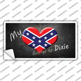 Heart Belongs To Dixie Novelty Sticker Decal