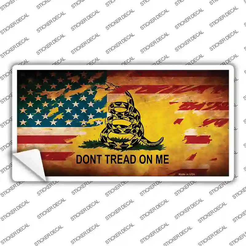 Dont Tread On Me US Flag Novelty Sticker Decal