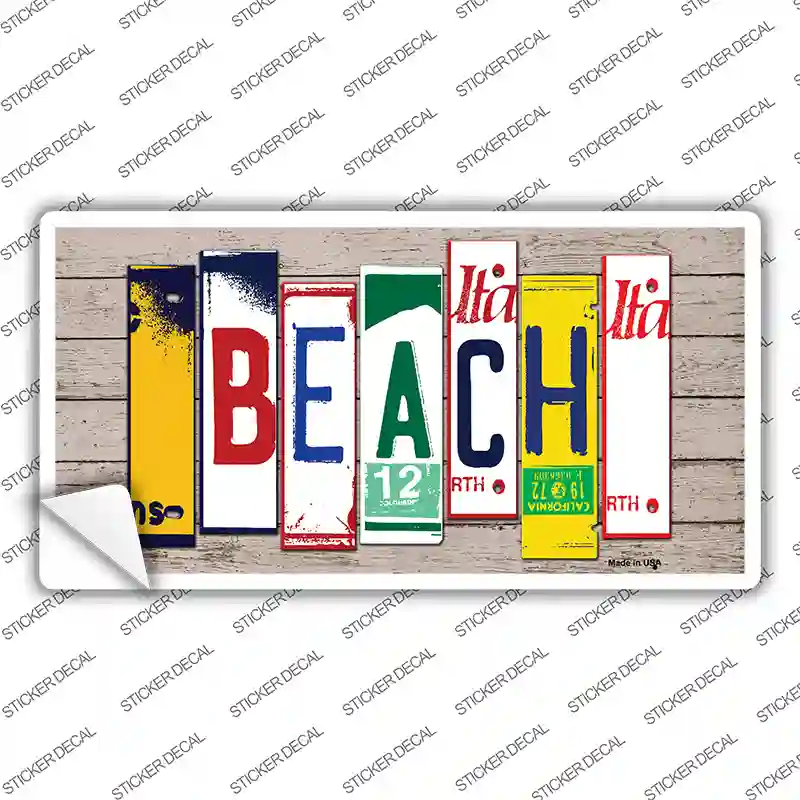 Beach Wood Art Novelty Sticker Decal
