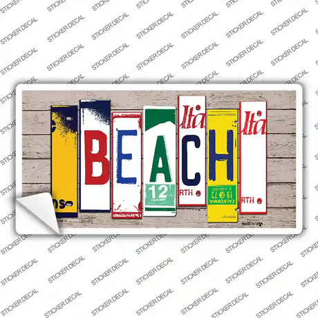 Beach Wood Art Novelty Sticker Decal
