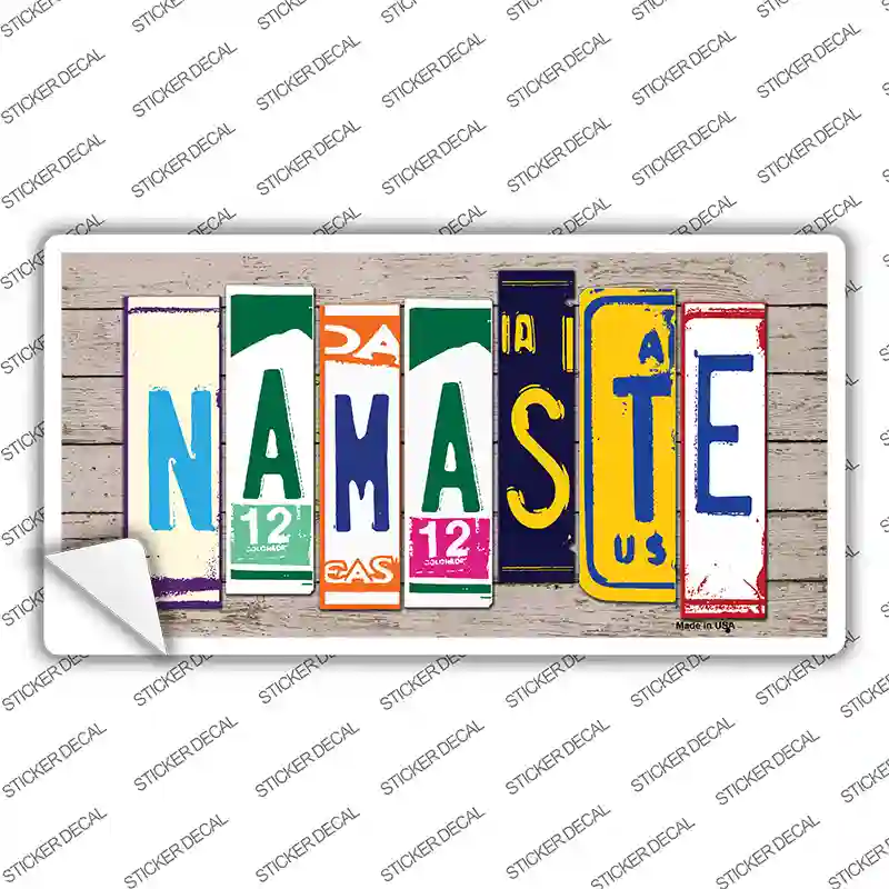 Namaste Wood Art Novelty Sticker Decal