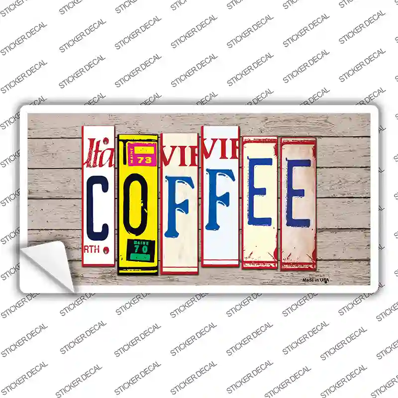 Coffee Wood Art Novelty Sticker Decal