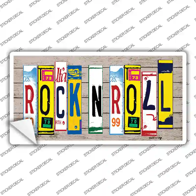 Rock N Roll Wood Art Novelty Sticker Decal