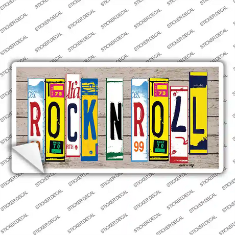 Rock N Roll Wood Art Novelty Sticker Decal