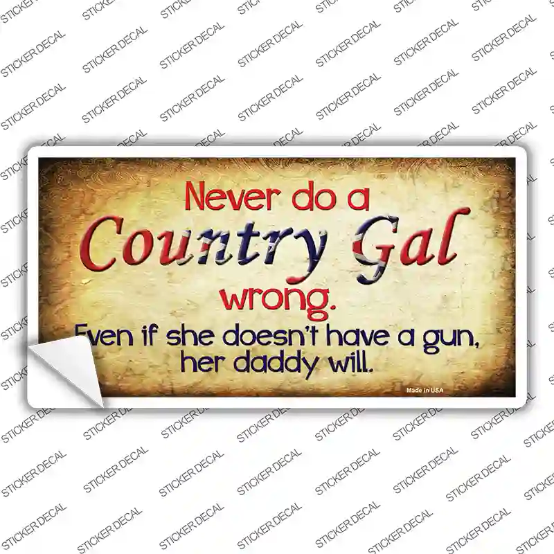 Country Gal Wrong Novelty Sticker Decal