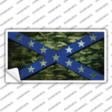 Confederate Stripes Blue Camo Novelty Sticker Decal