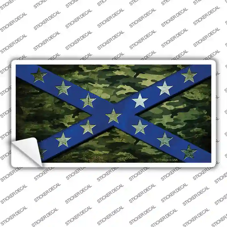 Confederate Stripes Blue Camo Novelty Sticker Decal