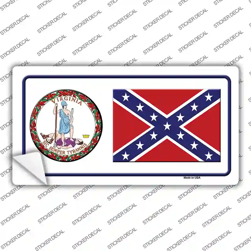 Confederate Flag Virginia Seal Novelty Sticker Decal