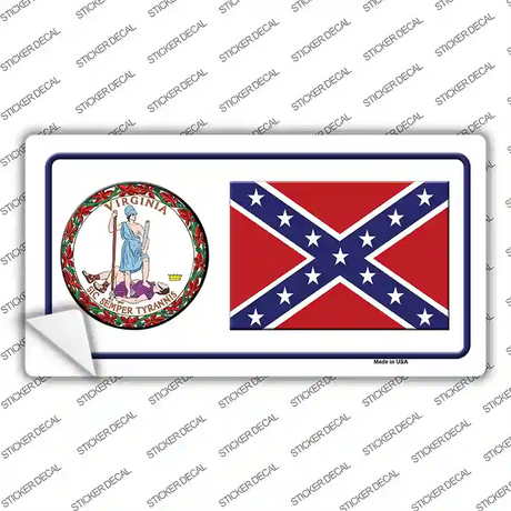 Confederate Flag Virginia Seal Novelty Sticker Decal