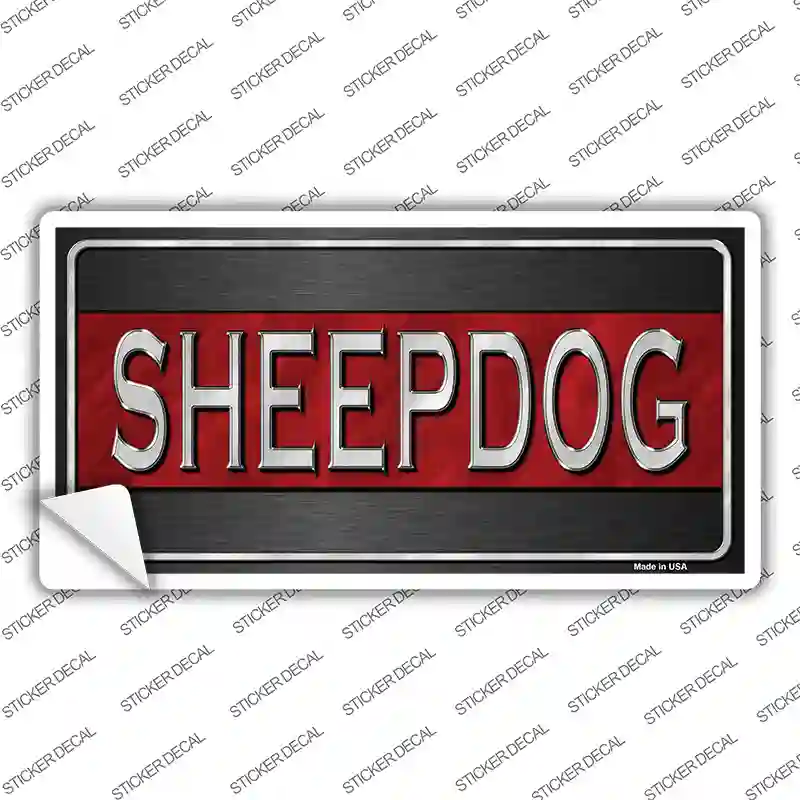 Sheepdog Thin Red Line Novelty Sticker Decal