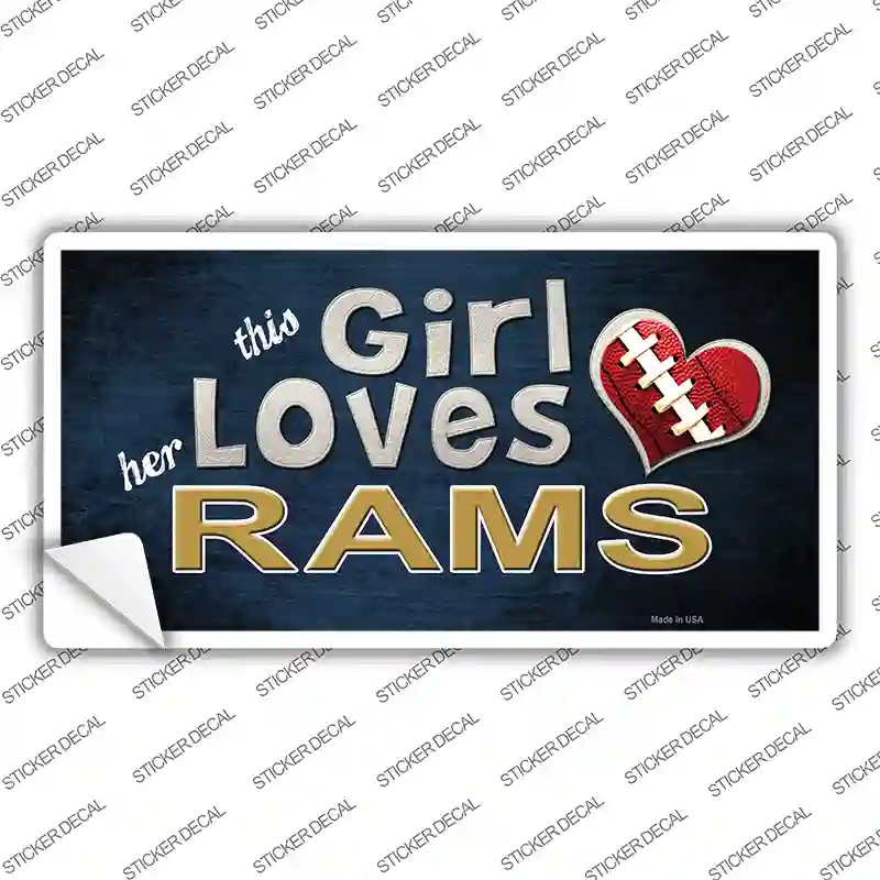This Girl Loves Her Rams Novelty Sticker Decal