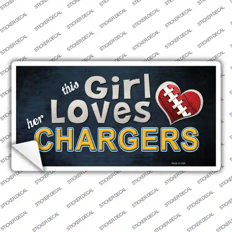 This Girl Loves Her Chargers Novelty Sticker Decal