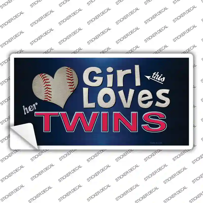 This Girl Loves Her Twins Novelty Sticker Decal