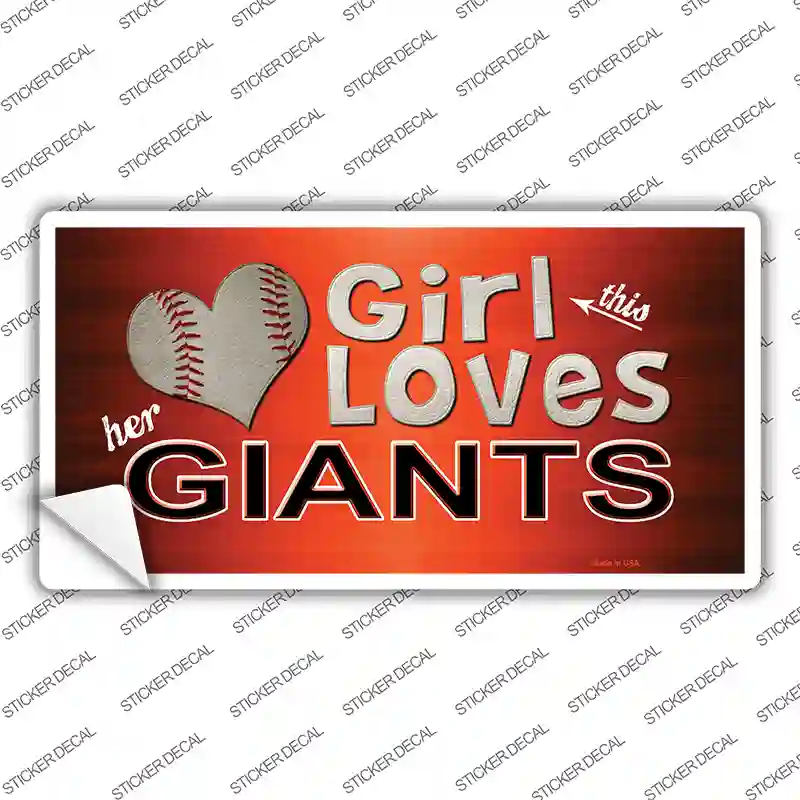This Girl Loves Giants Novelty Sticker Decal