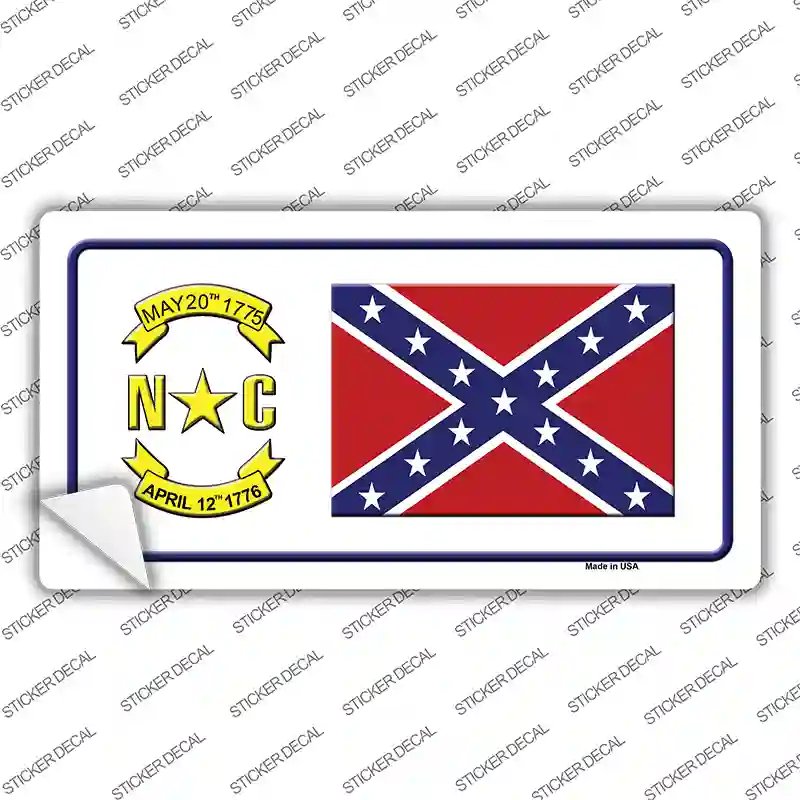 Confederate Flag North Carolina Novelty Sticker Decal