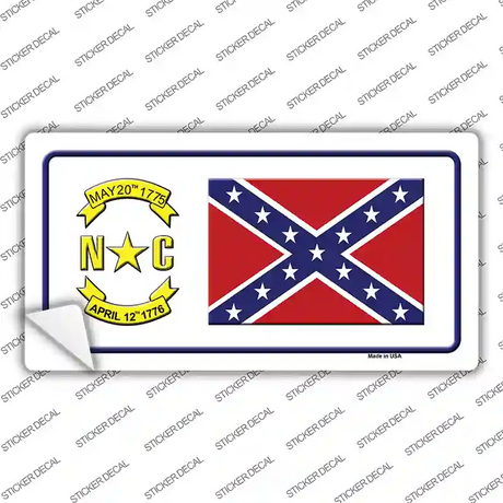 Confederate Flag North Carolina Novelty Sticker Decal