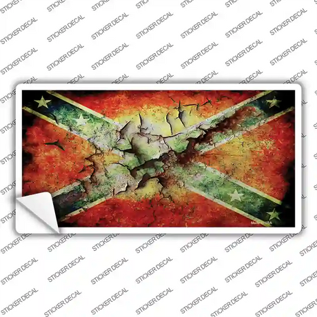 Confederate Flag Rusted Novelty Sticker Decal