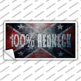 100% Redneck Confederate Novelty Sticker Decal