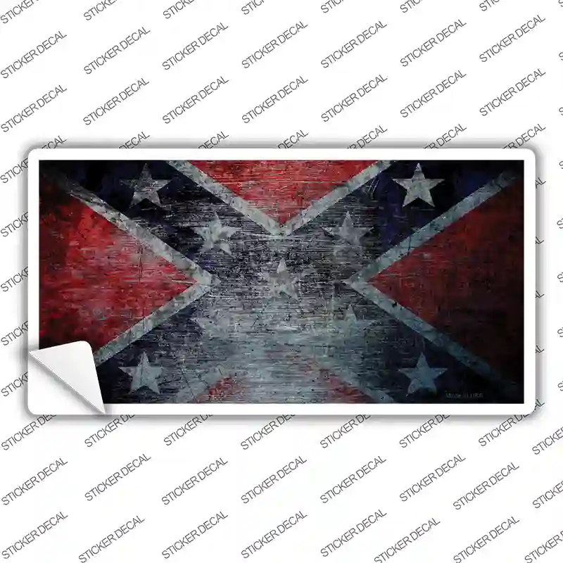 Confederate Flag Scratched Novelty Sticker Decal