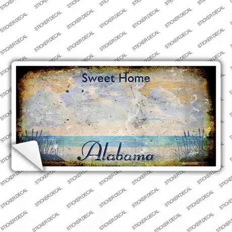 Alabama State Rusty Novelty Sticker Decal