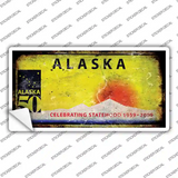 Alaska State Rusty Novelty Sticker Decal