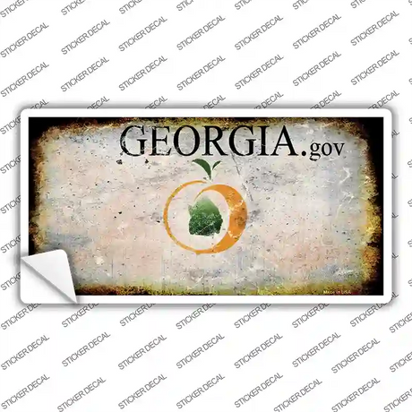 Georgia State Rusty Novelty Sticker Decal