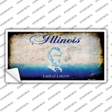 Illinois State Rusty Novelty Sticker Decal
