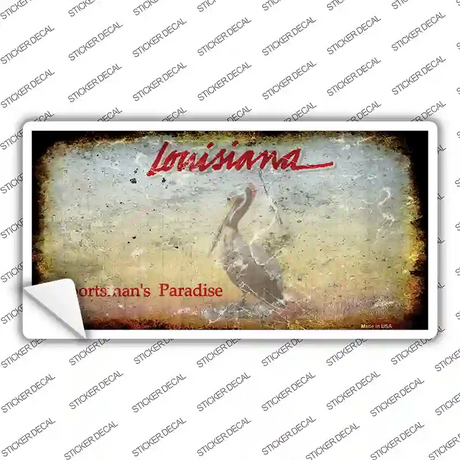 Louisiana State Rusty Novelty Sticker Decal