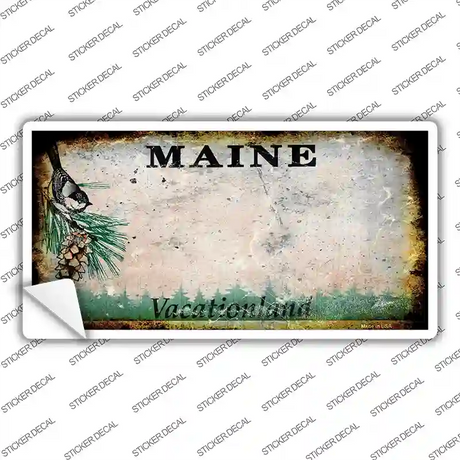 Maine State Rusty Novelty Sticker Decal